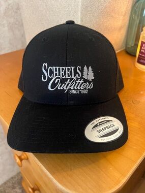 NWT Scheels Outfitters Black Snapback Hat